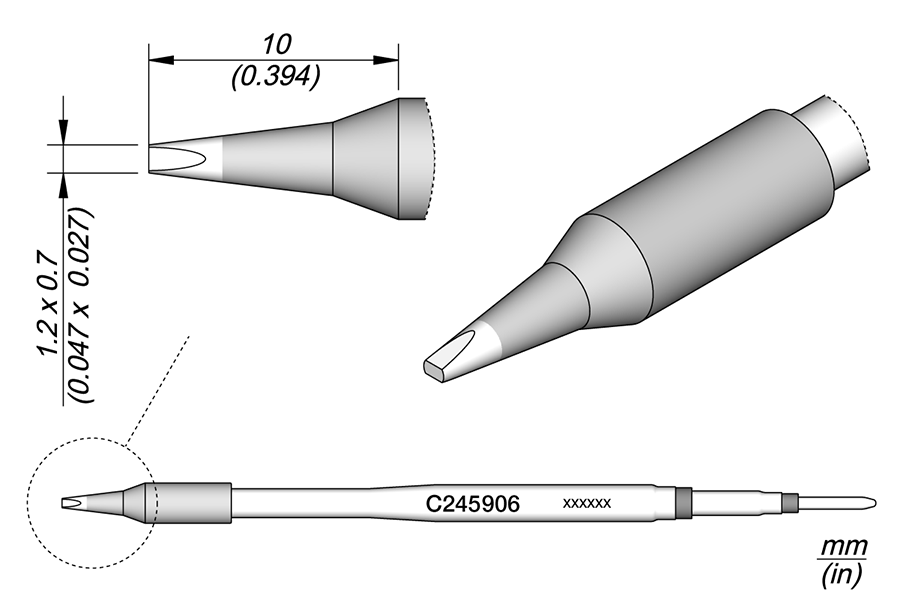 C245906 - Chisel Cartridge 1.2 x 0.7